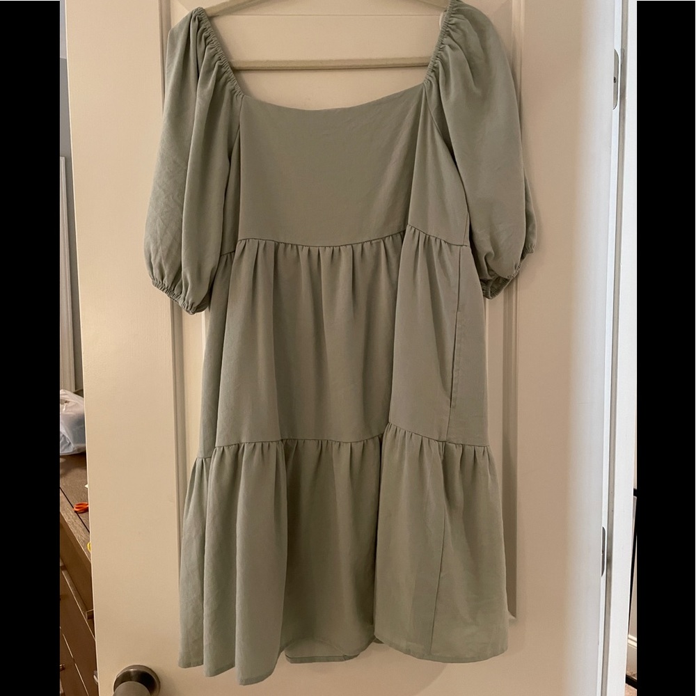 Mint green tiered dress
